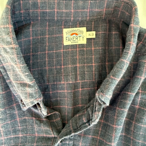 Faherty Brand Men’s XL Plaid Button Down Shirt Long Sleeve 100% Cotton - Picture 2 of 9